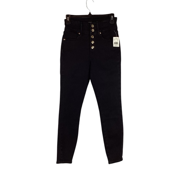 Good American Good Waist Skinny High Rise Jeans Size 2 / 26 Black - Picture 1 of 7